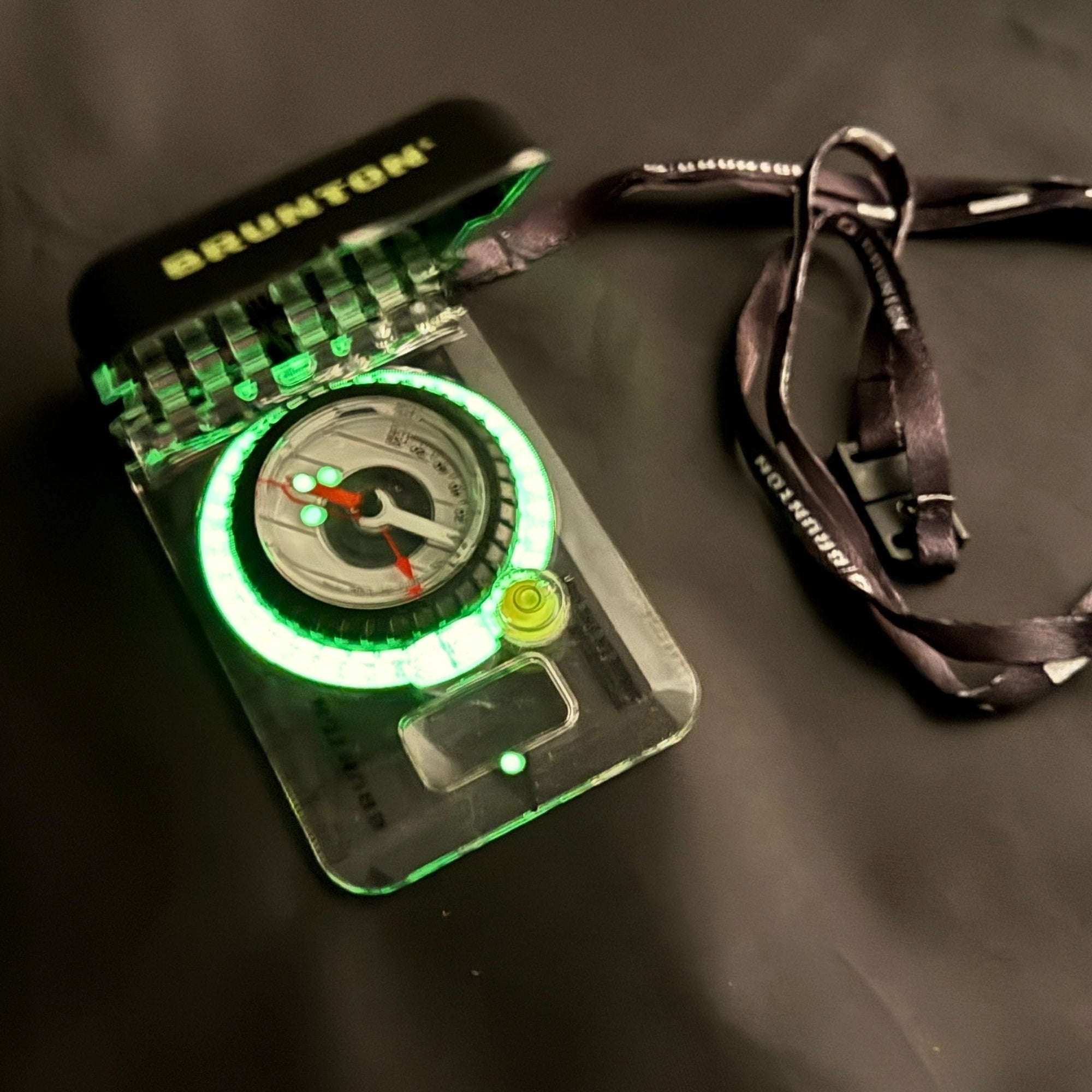 Brunton TruArc 15 Degrees/Mils Glow Compass with Clinometer Glow in the Dark Dial with Lanyard