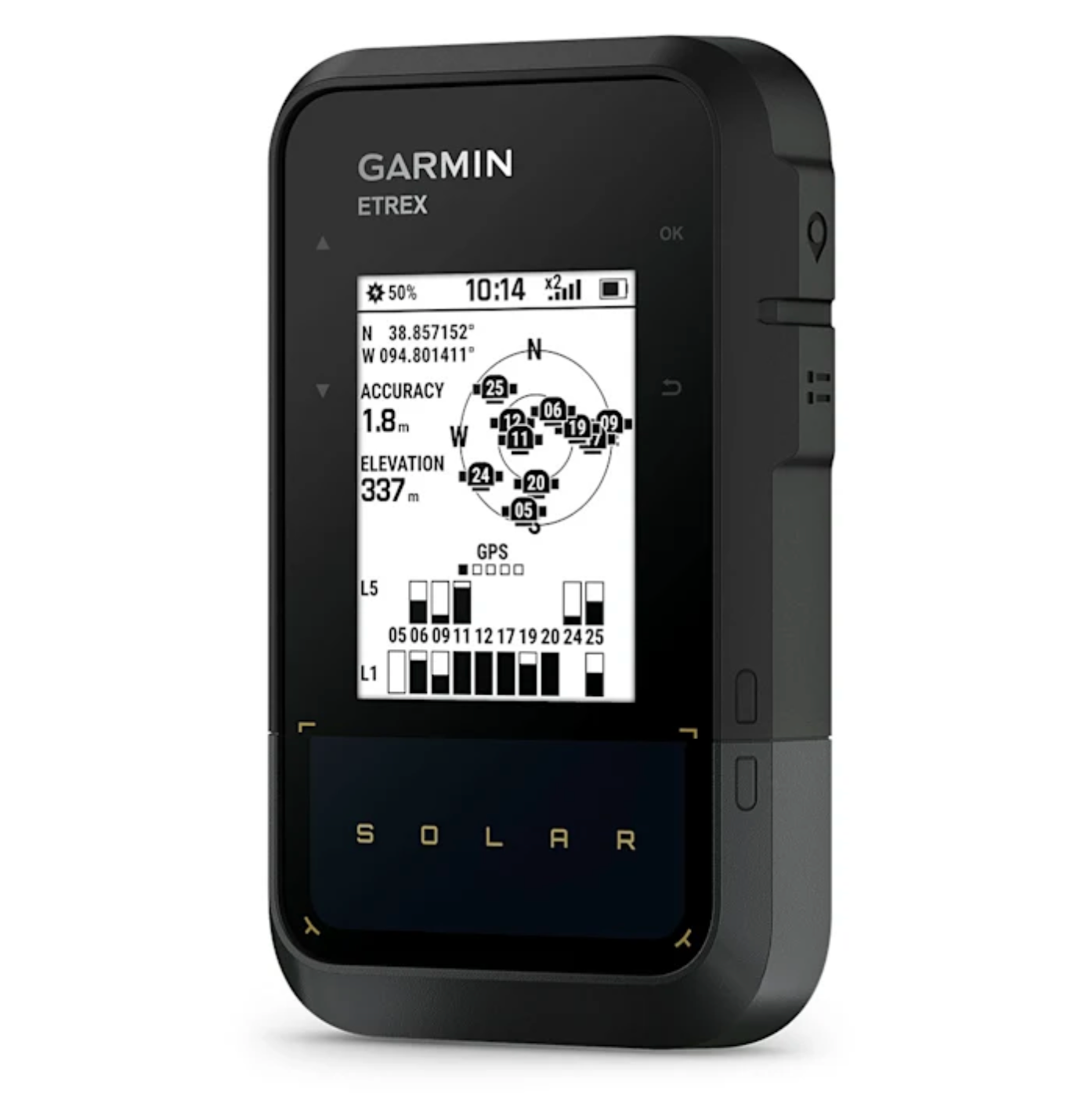 Garmin eTrex Solar Handheld Hiking GPS - Satellite Screen