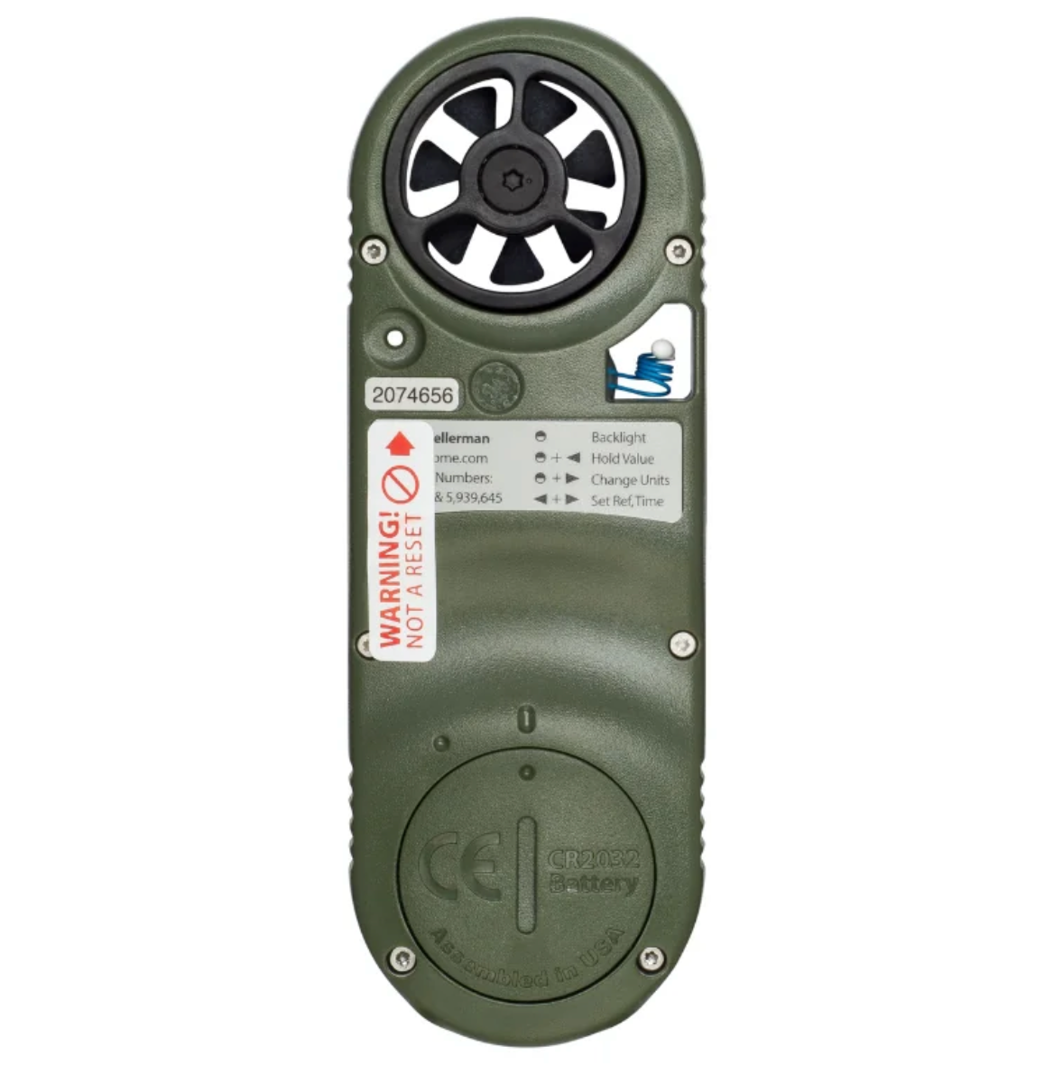 Kestrel 2500NV Night Vision Pocket Weather Meter Rear View