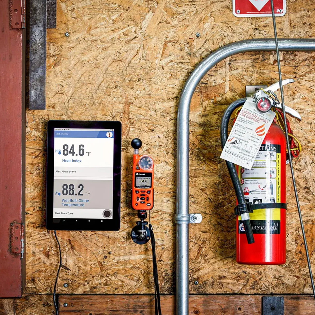 Kestrel Heat Stress Monitoring System Warehouse Installation