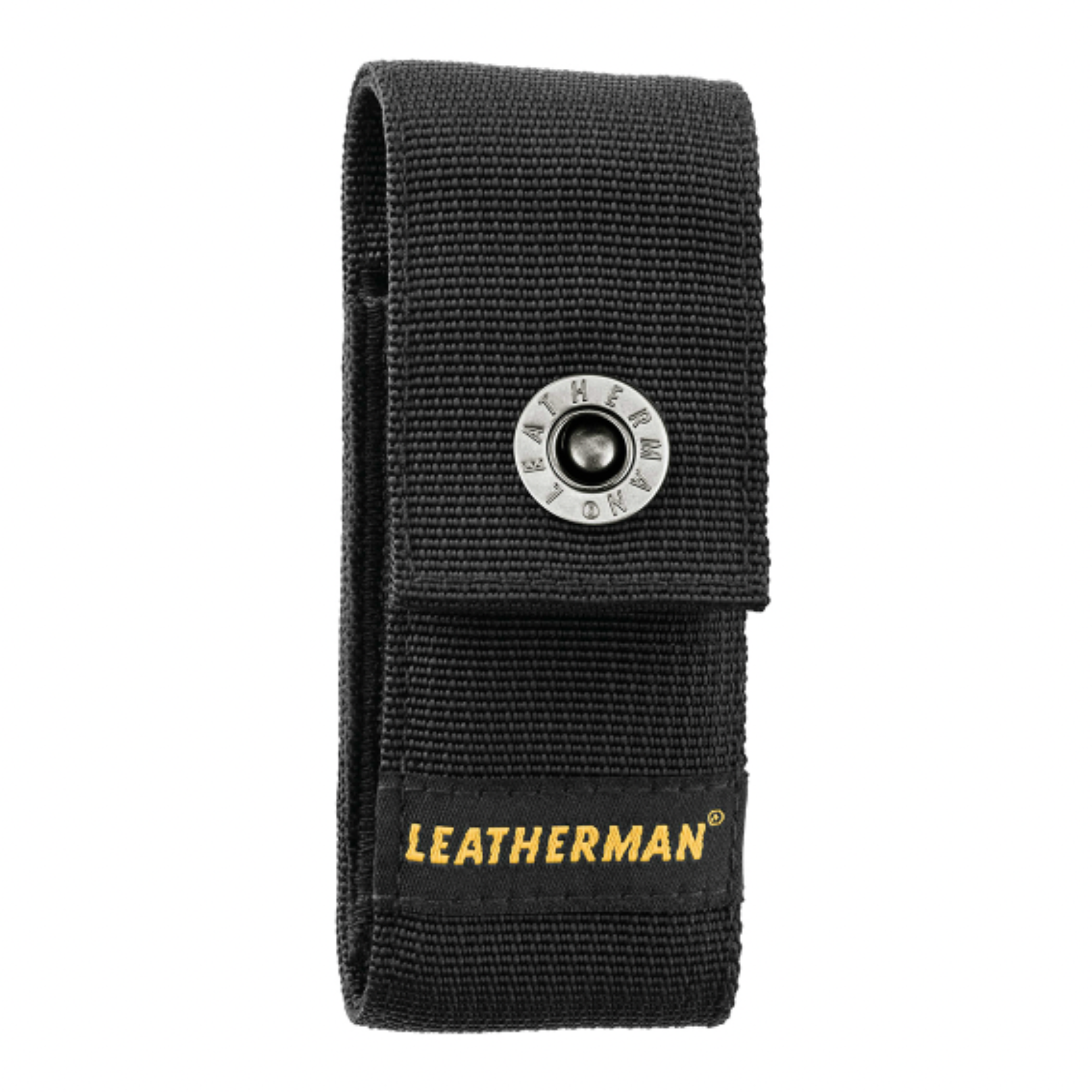 Black sheath with Leatherman logo on white background