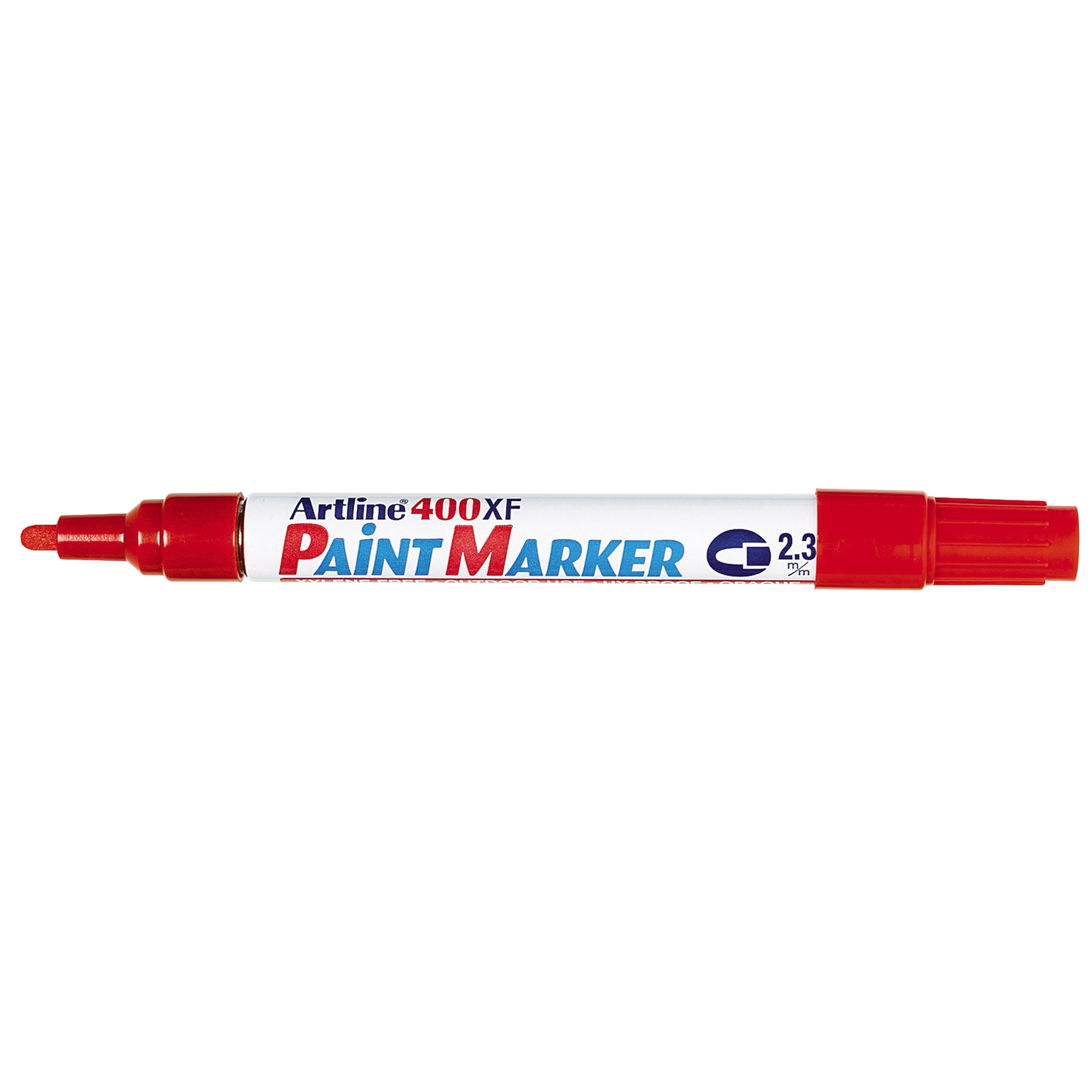 Artline 400XF Red paint marker on a white background