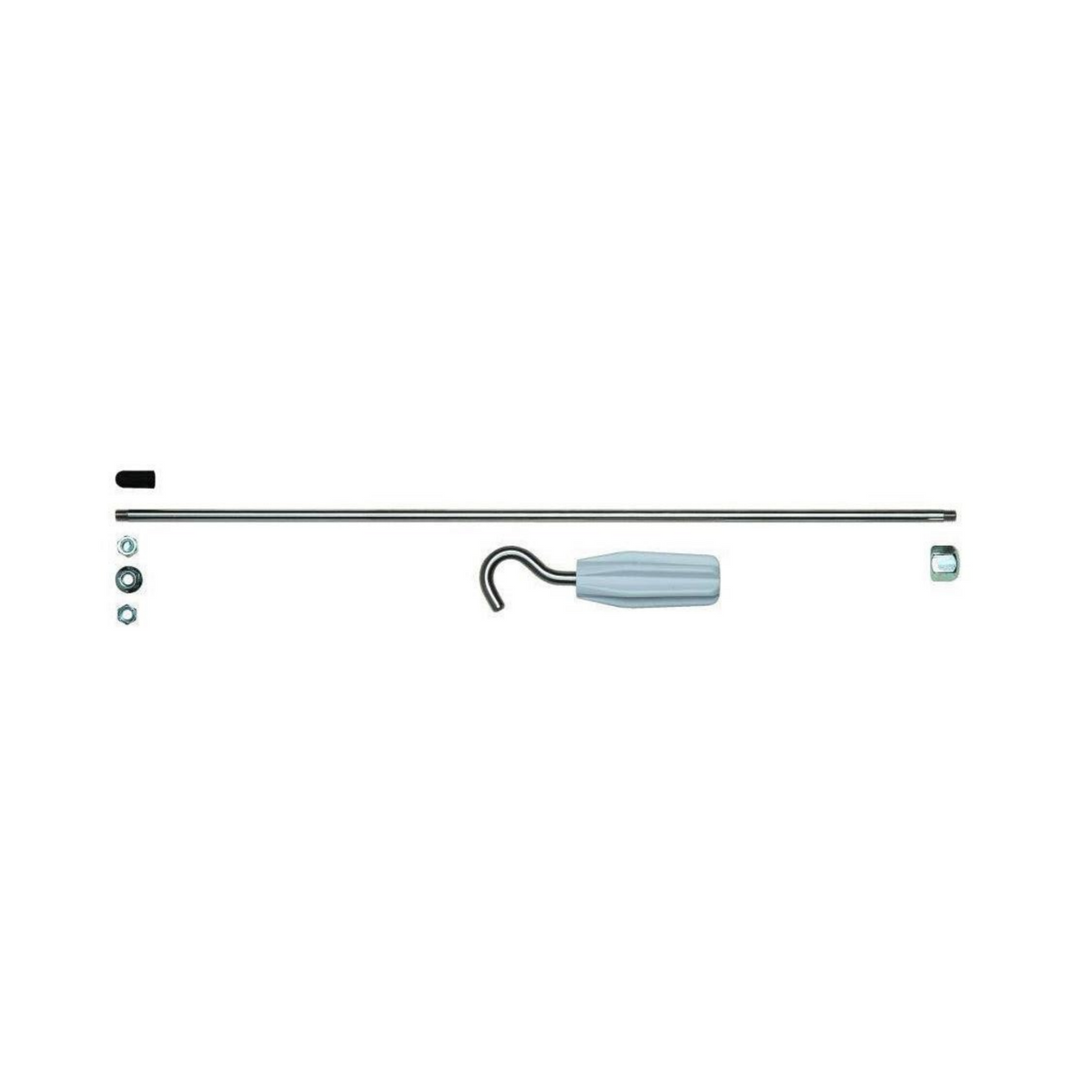 A metal pressure set components on a solid white background.