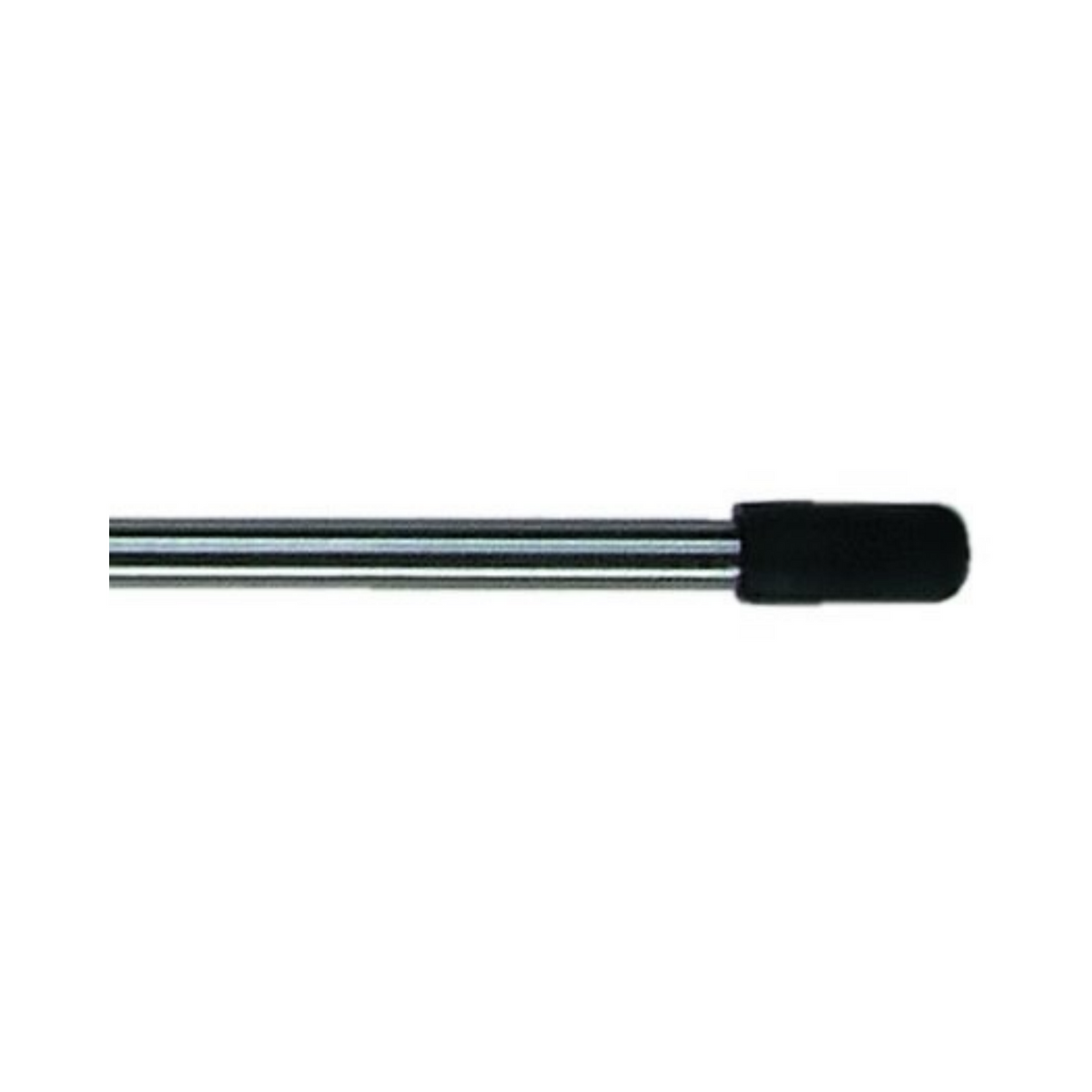 Metal rod with a black cap on the end