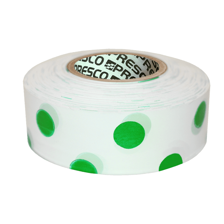 Presco Polka Dot Flagging Tape - Green and White