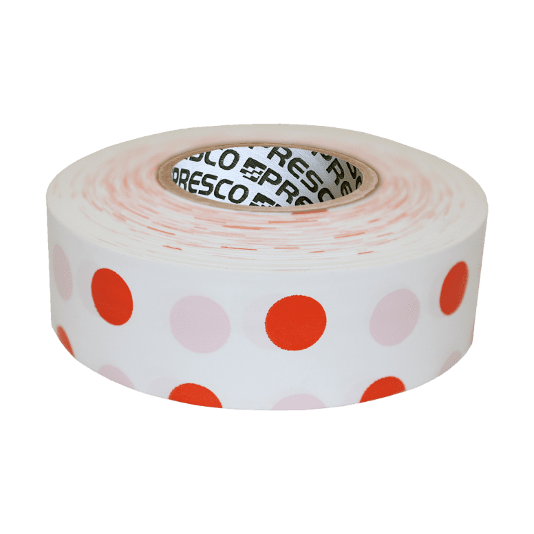 Presco Polka Dot Flagging Tape - Orange and White