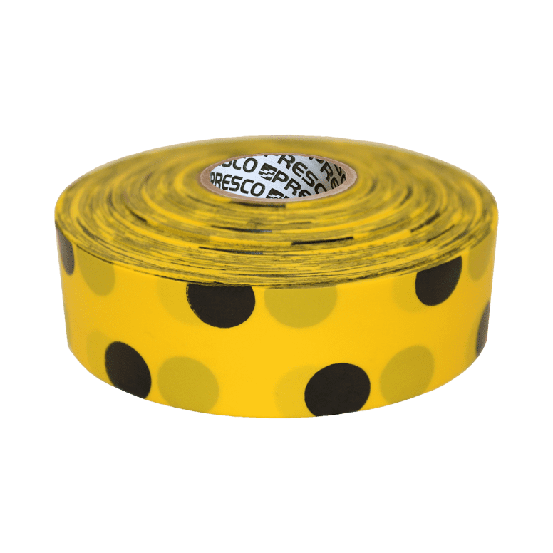 Presco Polka Dot Flagging Tape - Yellow and Black