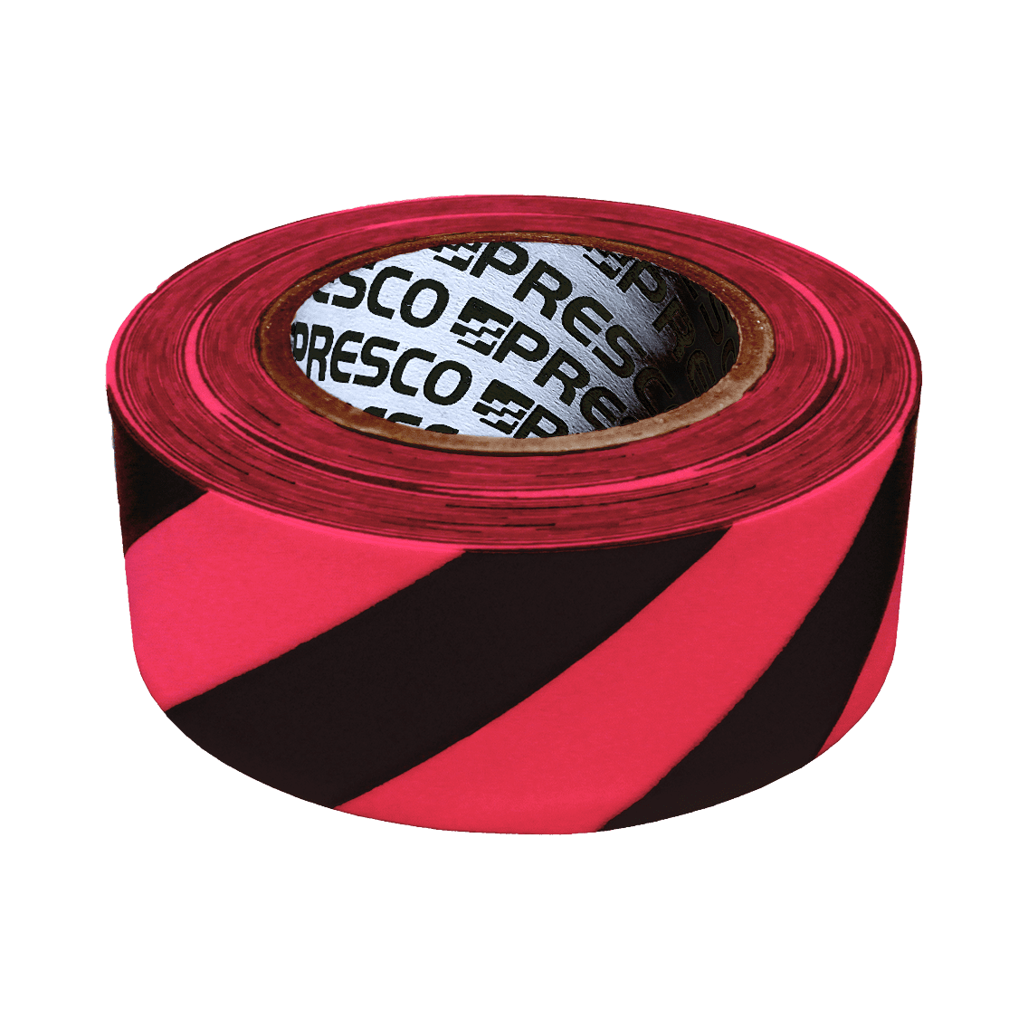 Presco Striped Flagging Tape - Fluoro Pink and Black