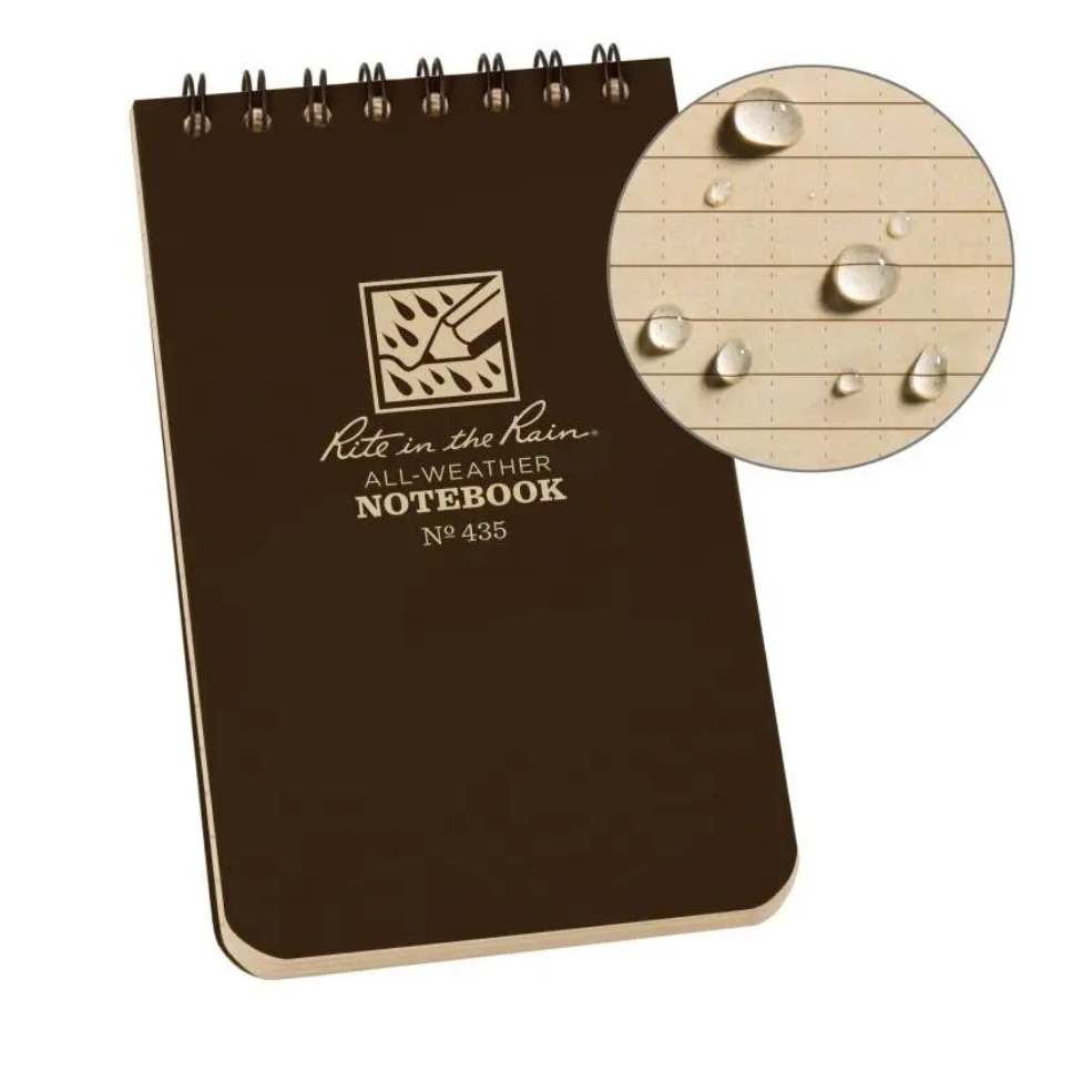 Rite in the Rain Top Spiral Notebook 76mm x 127mm (3" x 5")