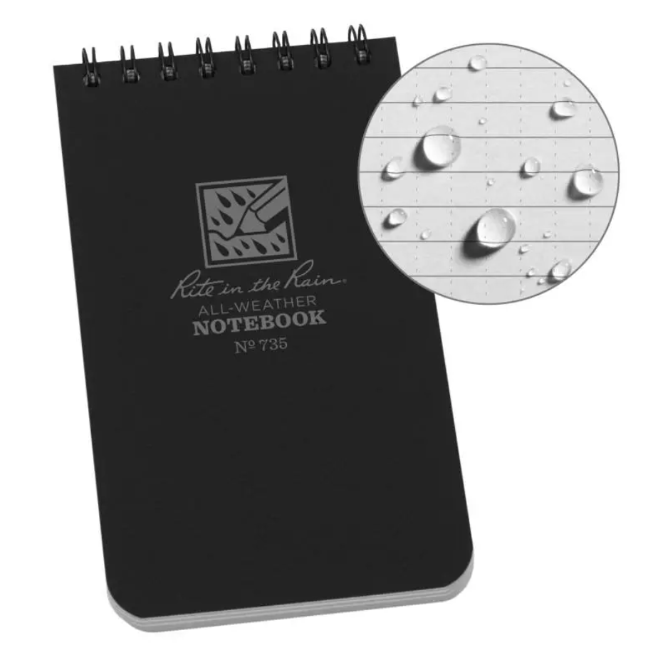 Rite in the Rain Top Spiral Notebook 76mm x 127mm (3" x 5")