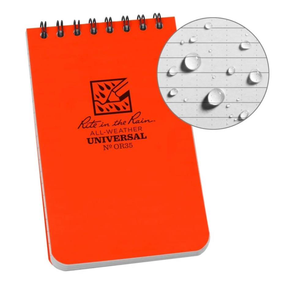 Rite in the Rain Top Spiral Notebook 76mm x 127mm (3" x 5")