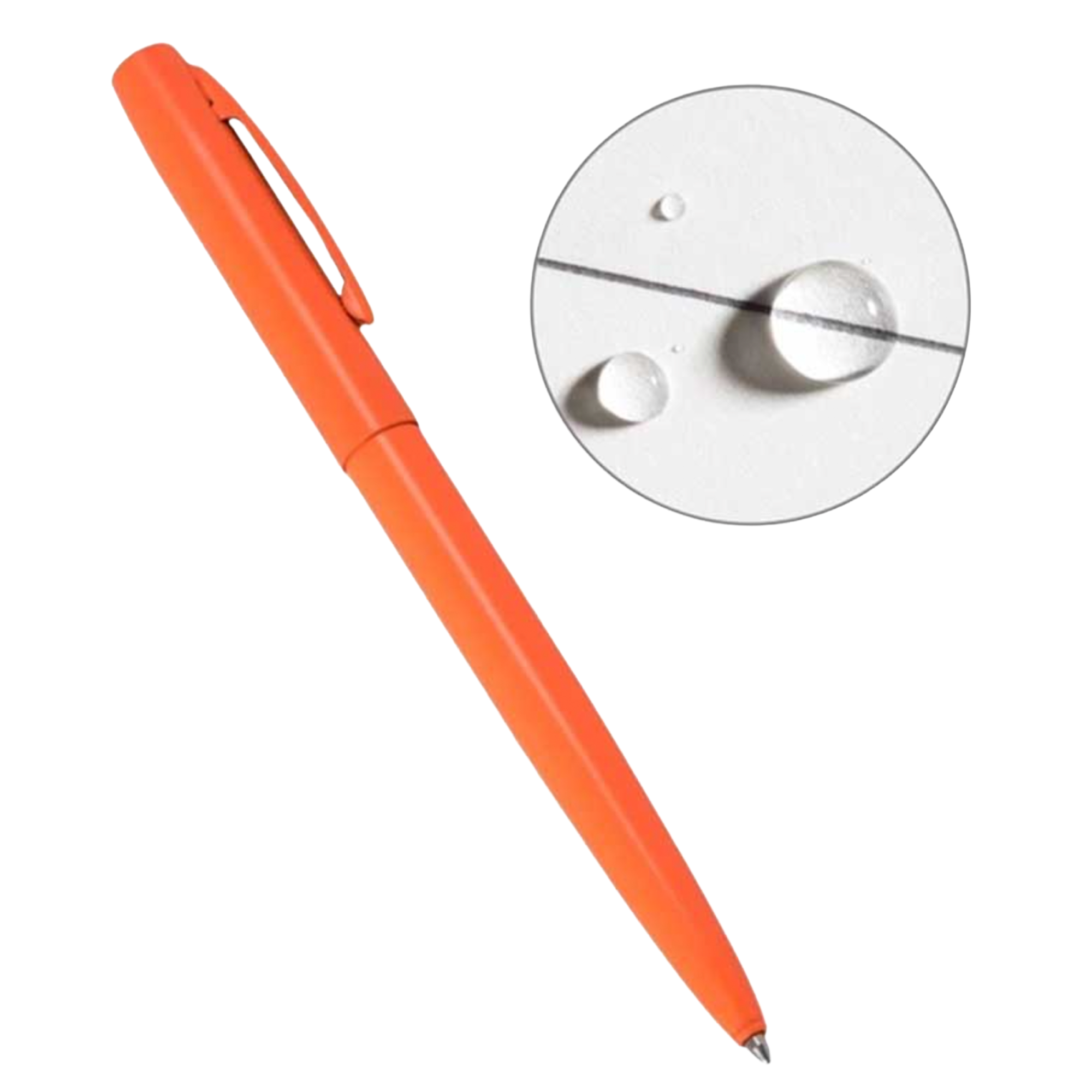 Orange pen on a white background