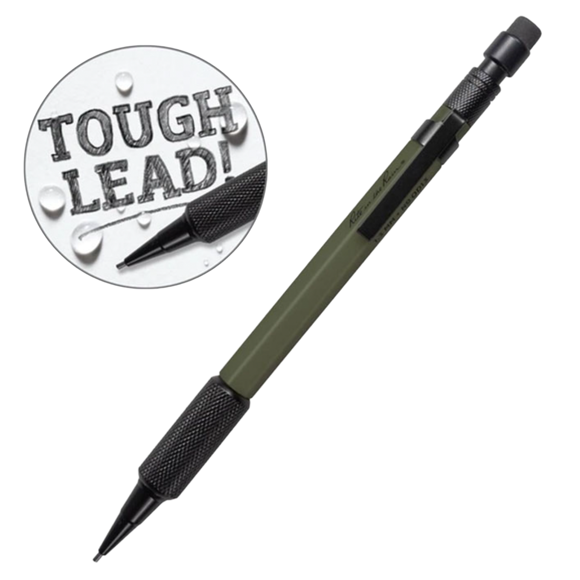 Green mechanical pencil on a white background