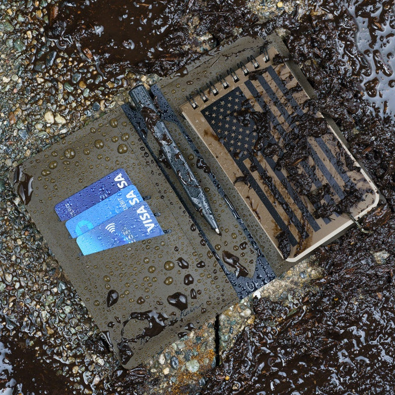 Rite in the Rain Monsoon Horizon Wallet - No. H935 - In the rain and mud - Open wallet