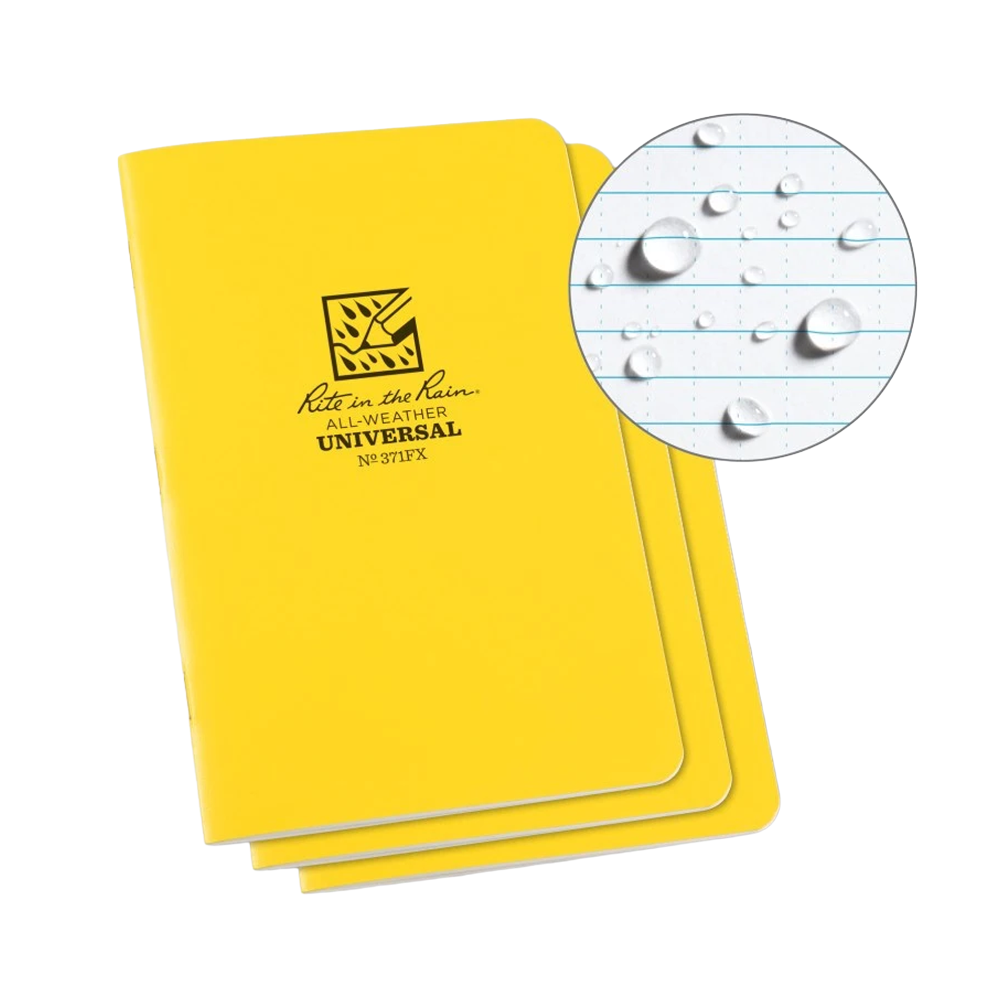 Rite in the Rain 371FX, All Weather Universal Rite in the Rain Field Flex Notebook, 117mm x 177mm, Paket berisi 3 buku