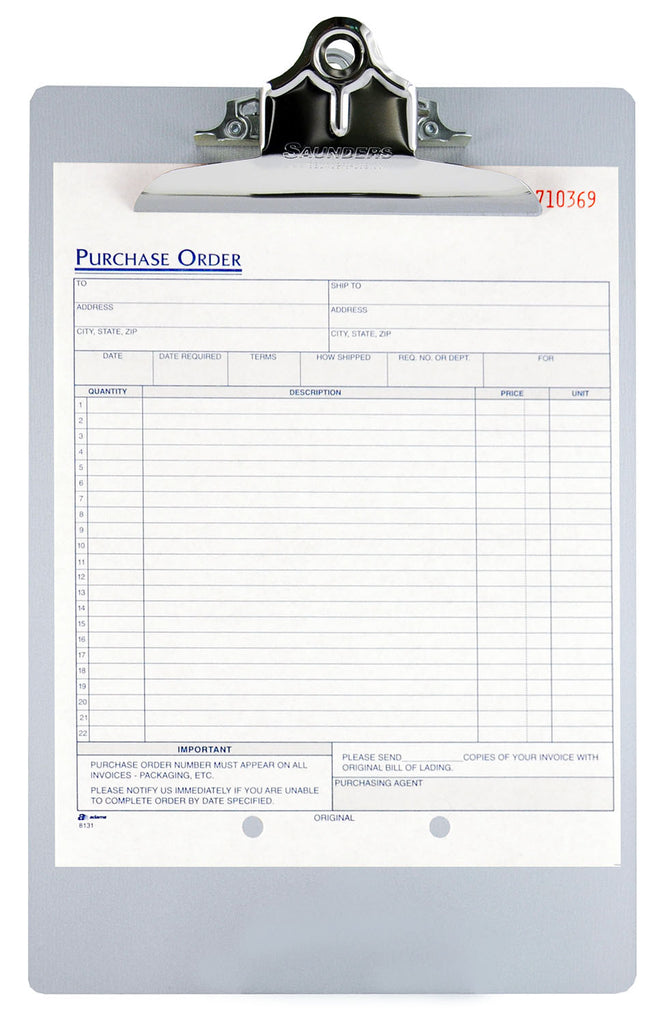 Saunders 22517 A4 Clipboard, Recycled Aluminium, High Capacity Clip with Paper