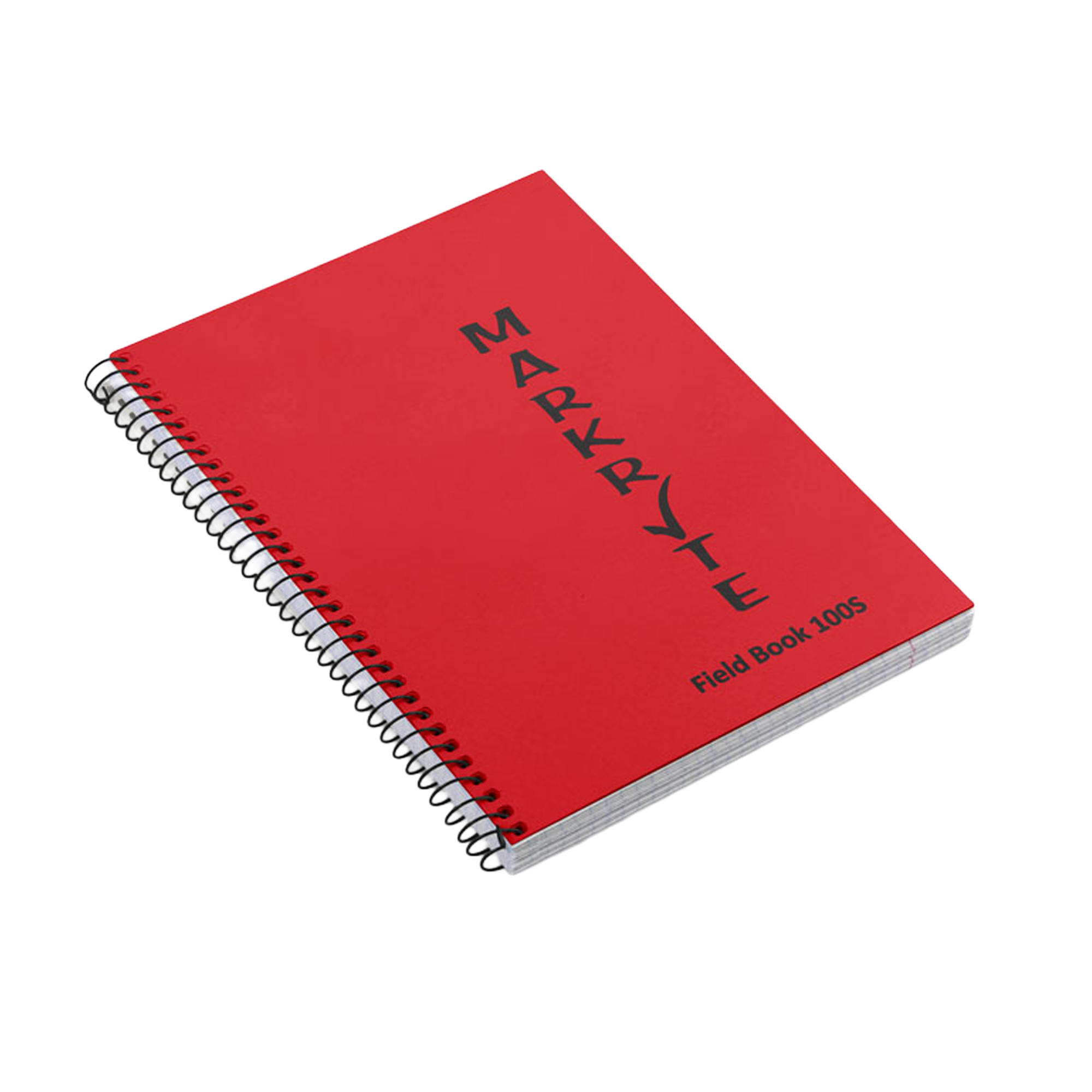 Red notebook with 'Markrite' branding on a white background