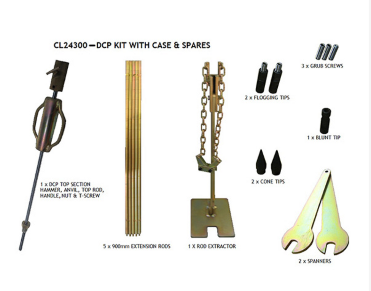 Dynamic Cone Penetrometer (DCP) Kit with Case and Spares CL24300K