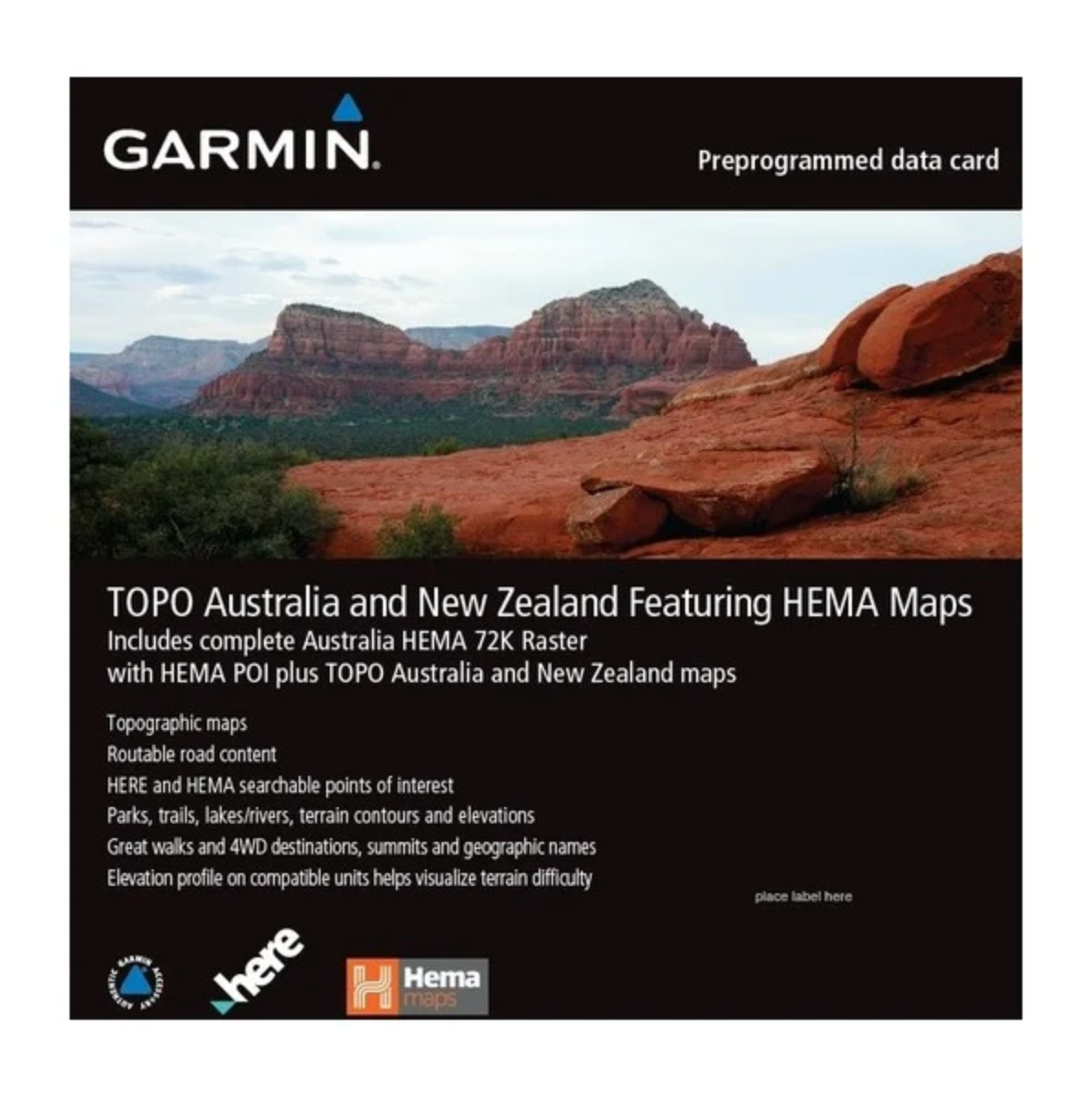 Garmin TOPO Australia & New Zealand, HEMA Australia, microSD/SD