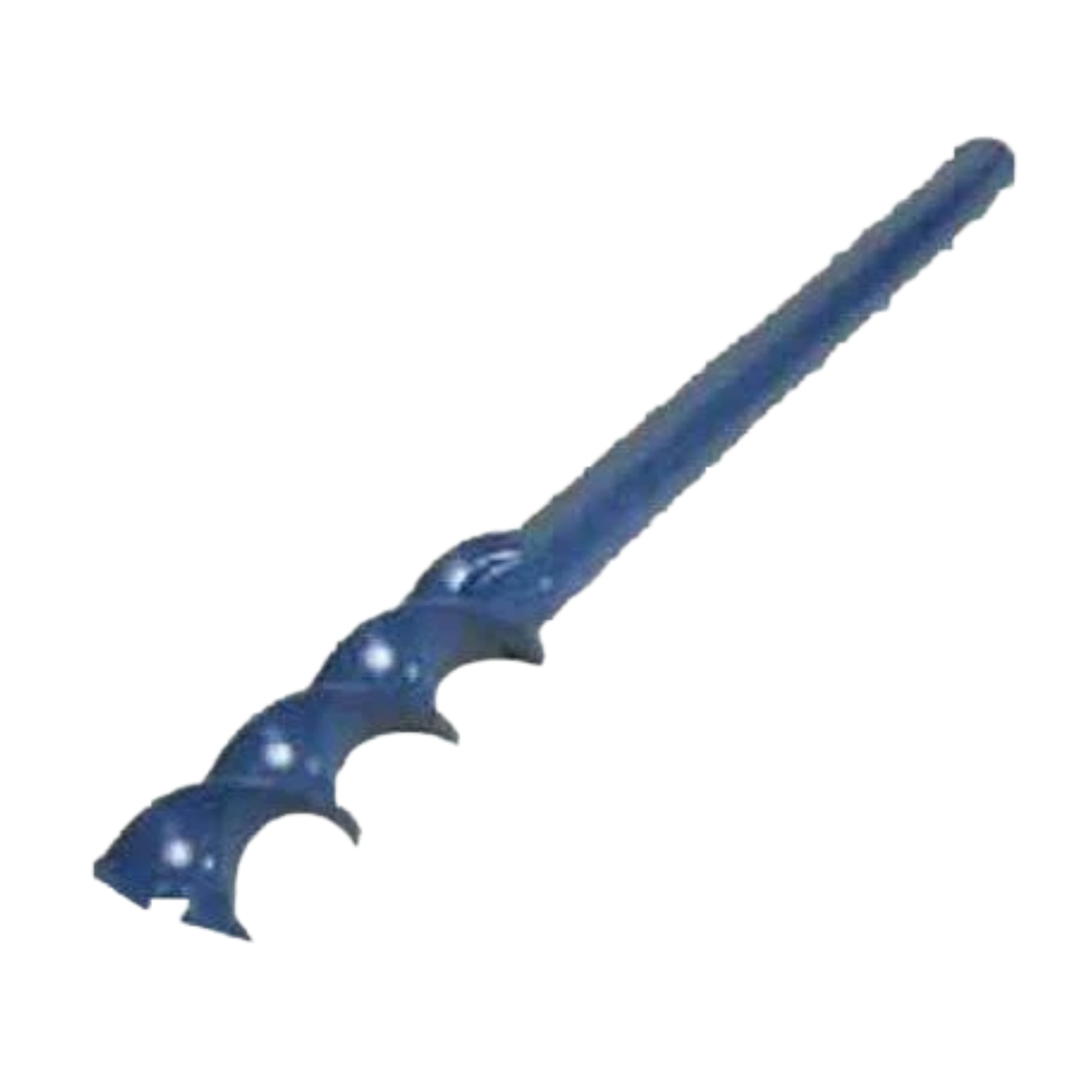 Painted blue steel half spiral auger on white background.