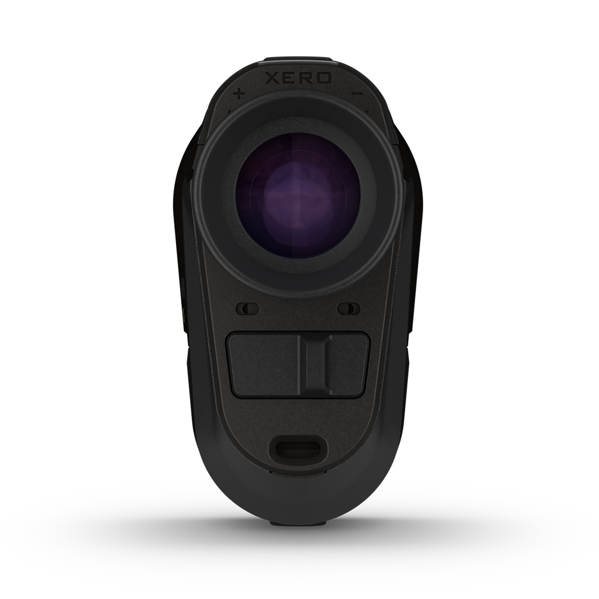 A black XERO laser sight device shown from the front