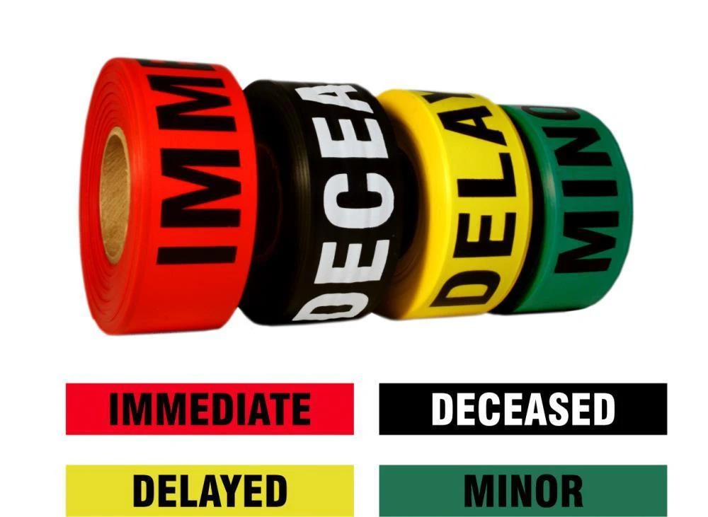 ON SALE! Emergency Disaster Triage Ribbon Kit Presco - 2x Deceased, Immediate, Delayed, Minor