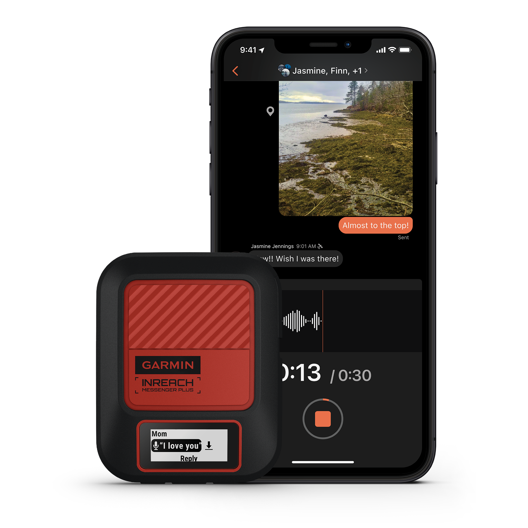 Garmin InReach navigation device displaying a video call interface