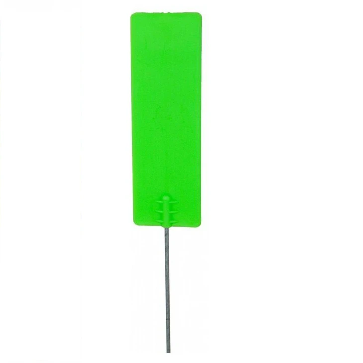 ProEarth Plastic Pin Marker on 500mm Wire Stake - Pack of 100 - Green