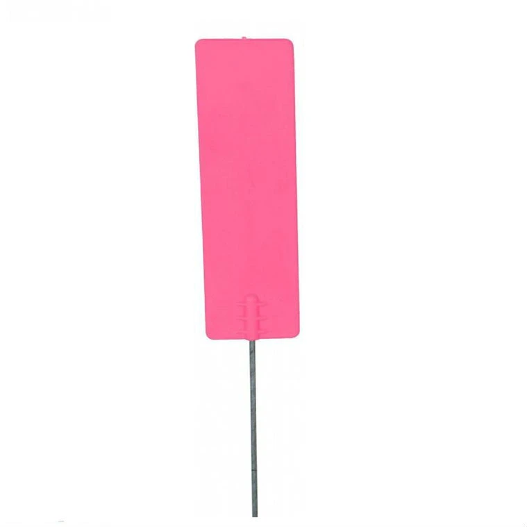 ProEarth Plastic Pin Marker on 500mm Wire Stake - Pack of 100 - Pink