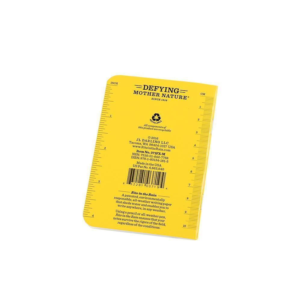 Rite in the Rain 371FX-M, All-weather Universal Rite in the Rain Field Flex Notebook, 82mm x 117mm, pack of 3 books