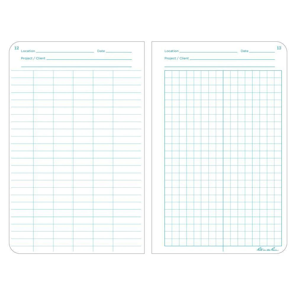 Rite dans la pluie 550F, All Weather Environmental Fabrikoid Field Book, 120mm x 190mm