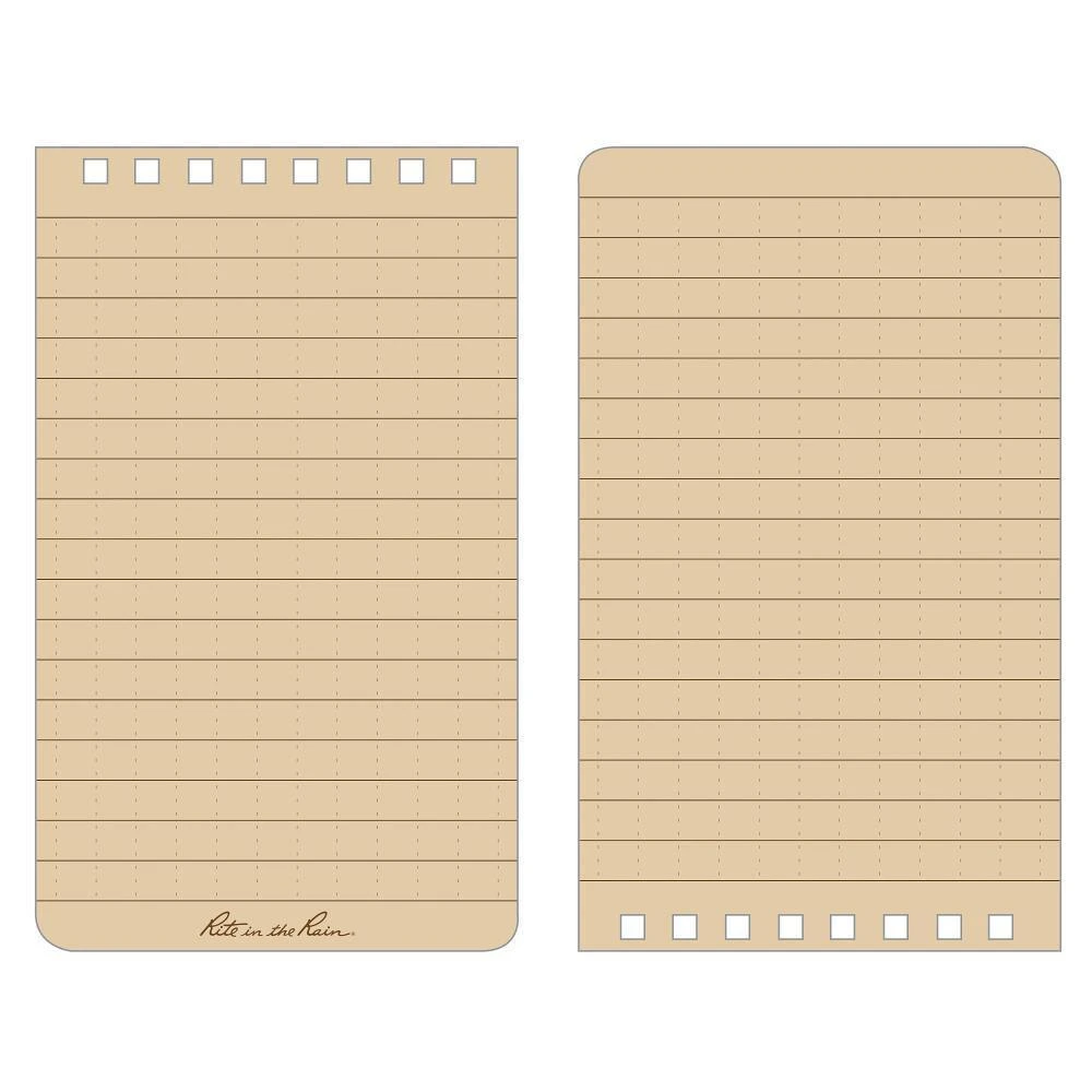 Rite in the Rain 935T, All Weather Tan Universal Pocket Notebook, 76 mm x 127 mm