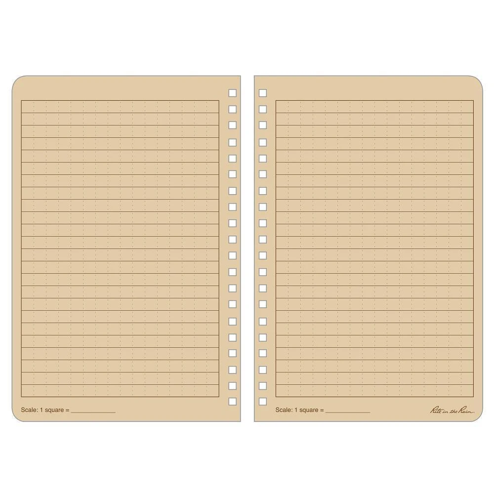 Rite in the Rain 973T, All Weather Tan Universal Polydura Notebook, 117mm x 177mm