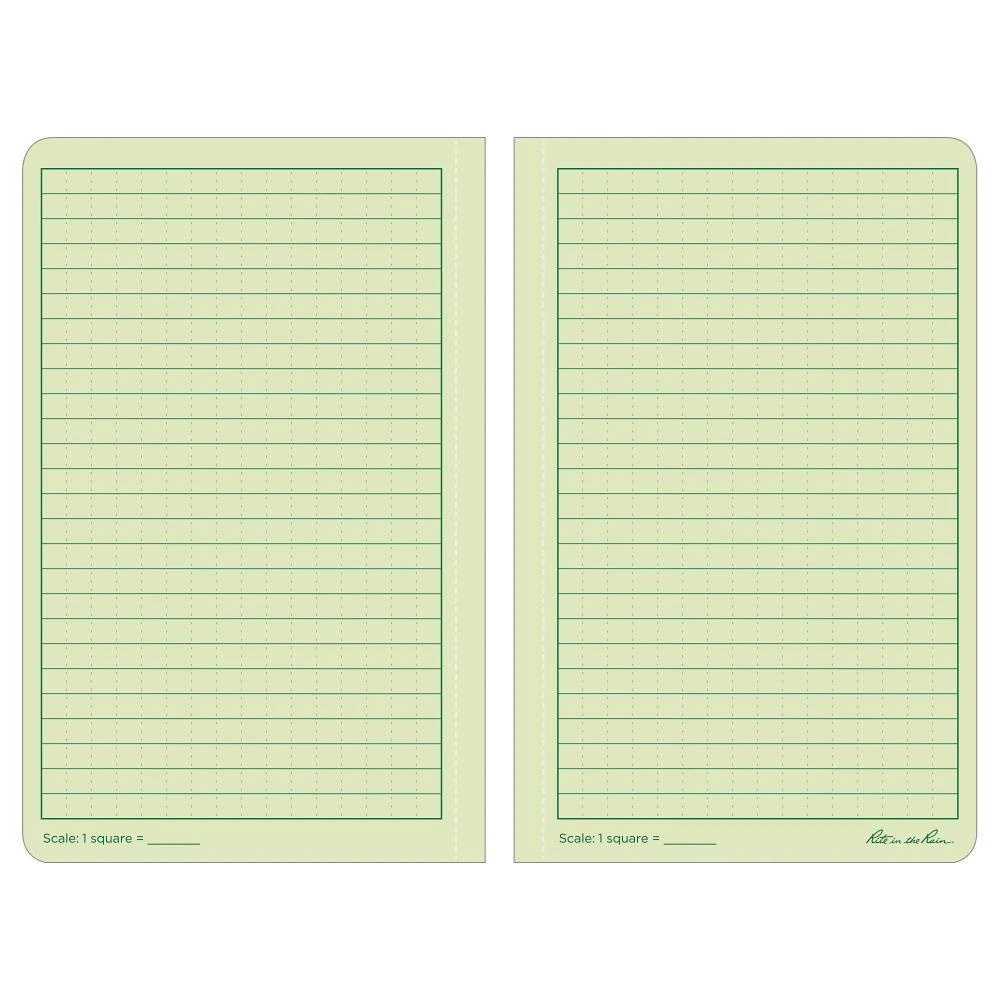 Rite in the Rain 980, carnet de terrain universel Field-Flex All Weather Green, 117 mm x 184 mm