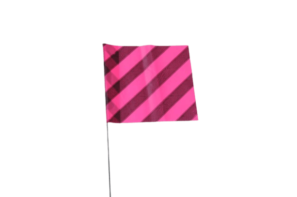Presco Wire Stake Flags - 100 Flags - Black and Pink Stripe