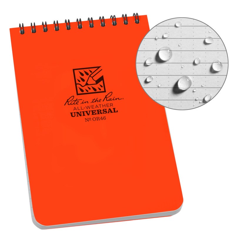 Rite in the Rain OR46 Top Spiral Notebook 105x152mm - Orange