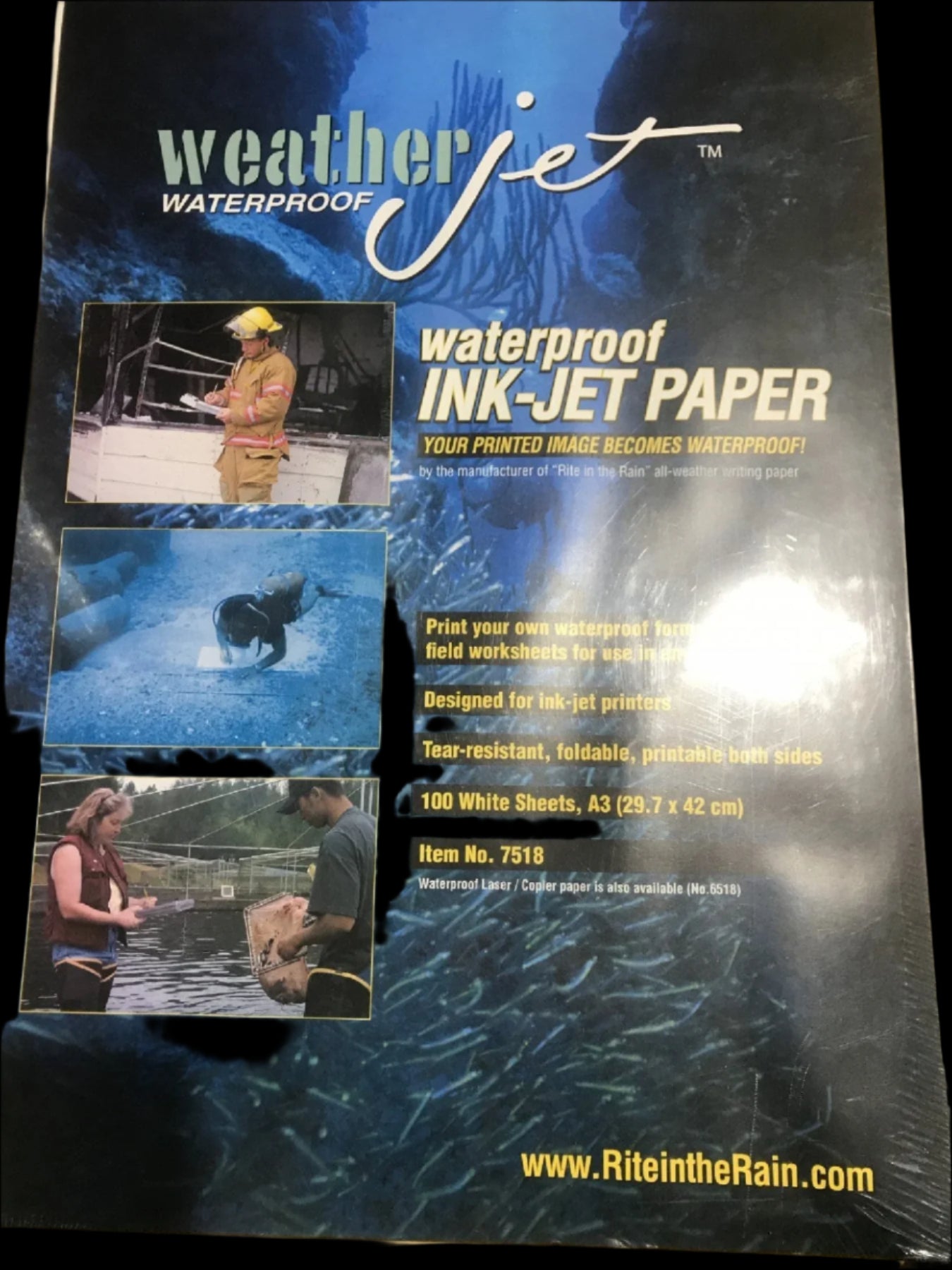 Rite in the Rain All Weather 7518 Jet Paper A3 100 Sheets 297 x 420mm - prospectors.com.au
