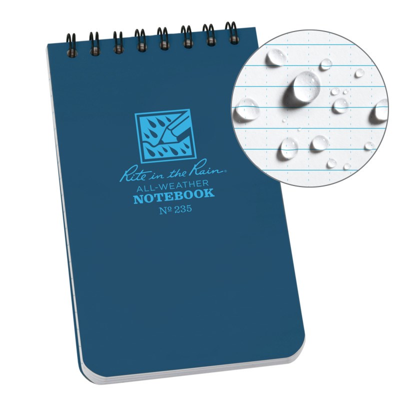 Rite in the Rain 235 Top Spiral Notebook 76x127mm- Blue