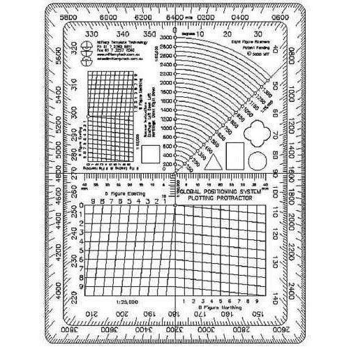 GPS Protractor Plotting Military 8 Figure