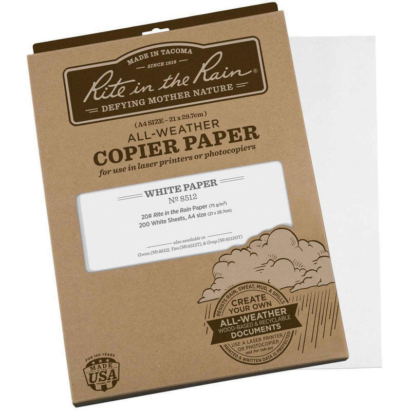 Rite in the Rain 8512, All Weather Copier Paper, 200 A4 Sheets, 210mm x 297mm-Normal-Prospectors