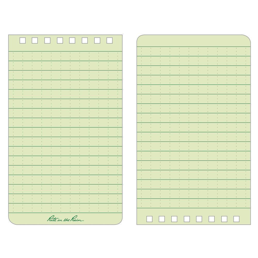 Rite in the Rain 935, All Weather Green Universal Polydura Notebook, 76mm x 127mm - prospectors.com.au