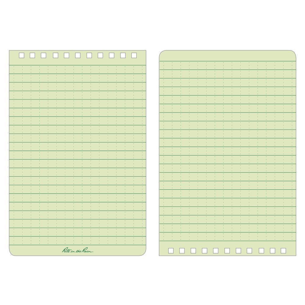 Rite in the Rain 946, All Weather Green Universal Polydura Notebook, 102mm x 152mm - prospectors.com.au