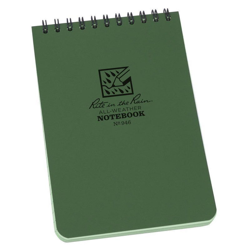 Rite in the Rain 946, All Weather Green Universal Polydura Notebook, 102mm x 152mm - prospectors.com.au