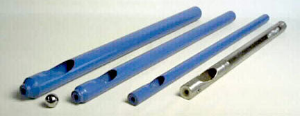 Dormer Sludger or Bailer-various size x  1m, Painted steel ,Whistle top, with Ball Valve-